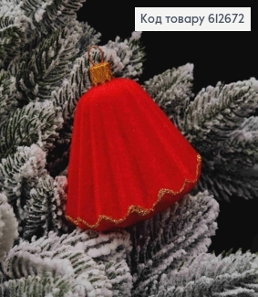 Фигурка бархатная "КОЛОКОЛЬЧИК", КРАСНЫЙ, размер 7*8см,новогоднее украшение пластиковое, Украина 612672 фото
