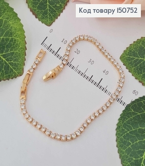 Браслет, с рядочком камешков шир.3мм, дл. 17+2,5см, Xuping 18K 150752 фото