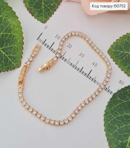 Браслет, с рядочком камешков шир.3мм, дл. 17+2,5см, Xuping 18K 150752 фото 1