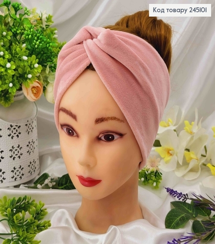 Пов'язка, м'ягкенький велюр, РОЖЕВА, 22*12см, ручна робота, Україна 275213 фото 1