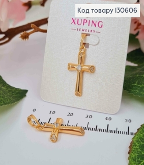 Крестик с камешками на кончиках и в центре, размер 2,1*1,5см, Xuping 18K 130606 фото