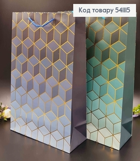 Пакет бумажный, "Мозаика омбре с золотом", в ассорт. 31*42*12см 541115 фото
