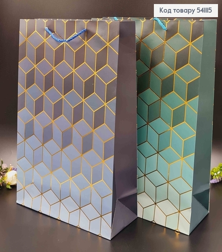 Пакет бумажный, "Мозаика омбре с золотом", в ассорт. 31*42*12см 541115 фото 1