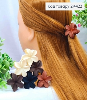 Краб пластик матовый "Гавайский Цветочек", размер 4см, Пастельные цвета в ассортименте. 214422 фото