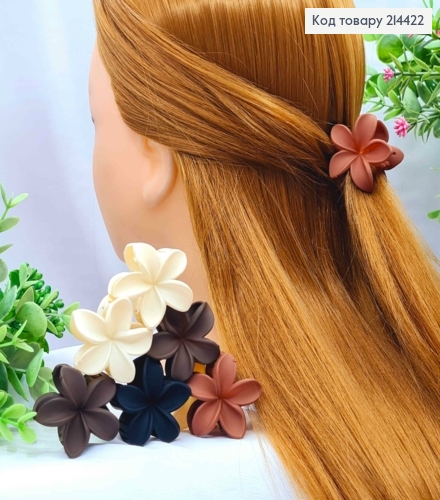 Краб пластик матовый "Гавайский Цветочек", размер 4см, Пастельные цвета в ассортименте. 214422 фото 1