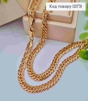 Цепочка РОМБОВЫЕ ПЕЛЕТЕНИЯ, ширина 6мм, длина 50см, Xuping 18K 121731 фото