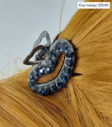 Краб металл металлик с синими камнями 3 см 215040 фото 1
