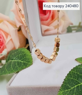 Цепочка 2мм, золотого цвета, с подвеской Кубиками 0,5см, 40+5см, сталь Stainless Steel 240480 фото