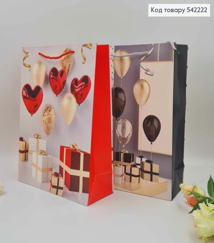 Пакет бумажный, "Шарики и подарки", в ассорт. 32*26*10см 542222 фото 3