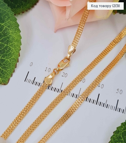 Цепочка квадратное якорное плетение, дл. 45см, шир.3мм, Xuping 18K 121311 фото 1