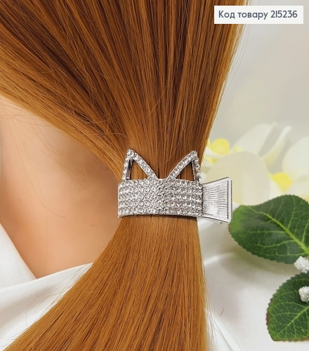 Краб металл Кошачьи ушки в камешках дл.2,5см, диаметр 3см 215236 фото 1