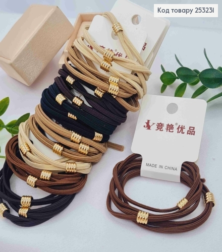 Резинка на планшетці (3шт) Шнурок з Бусинкою, Пастельні кольори, діаметр 5,5см 253231 фото 1