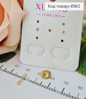 Серьги гвоздики, шарики, 1мм, Xuping 18K 115162 фото