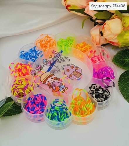 Набор резиночек для плетения, в органайзере в виде Ромашки, в ассорт. 274408 фото 1
