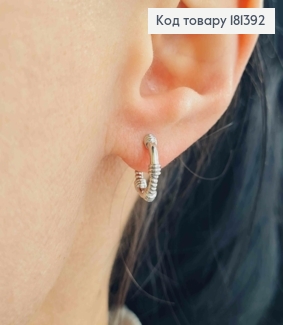 Сережки родовані, кільця 1см, фактурні, Xuping 181392 фото