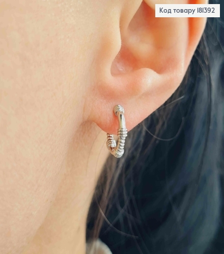 Серьги, кольца 1см, фактурные, Xuping 181392 фото 1