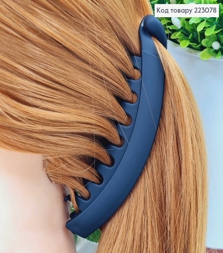 Заколка банан, черный каучук с пружиной, 13см 223078 фото 1