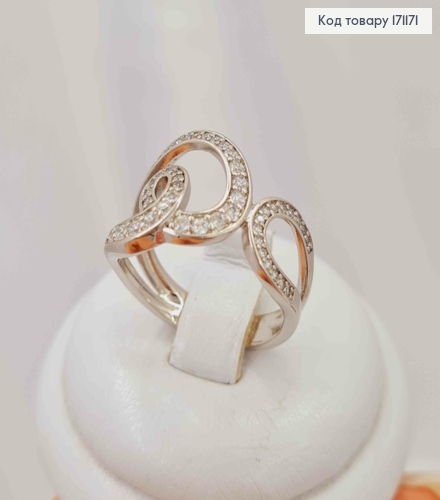 Кольцо родованное "Magical" украшено Блестящими камнями, Xuping 18К 171171 фото 3