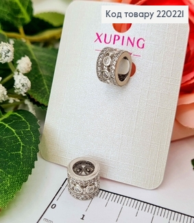 Кулон родований, Шарм в камінцях, діам. серед. 1см, висота. 8мм, Xuping 18K 220221 фото