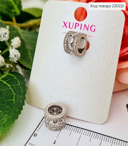 Кулон родований, Шарм в камінцях, діам. серед. 1см, висота. 8мм, Xuping 18K 220221 фото 1