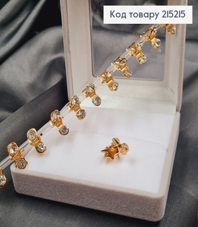 Краб с двумя камушками 1.5 см, металл, золотой цвет, 10 шт/уп. 215215 фото