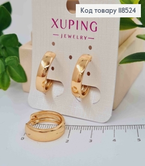 Серьги кольца Классические, ширина 0,5см, диаметр 1,8см, Xuping 18K 118524 фото