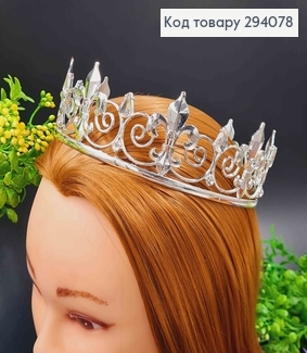 Корона под серебро, "Сказочная" с камешками 294078 фото