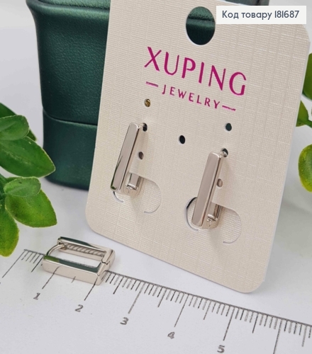 Серьги родованые Квадратные, 1,4*0,3см, Xuping 181687 фото 1