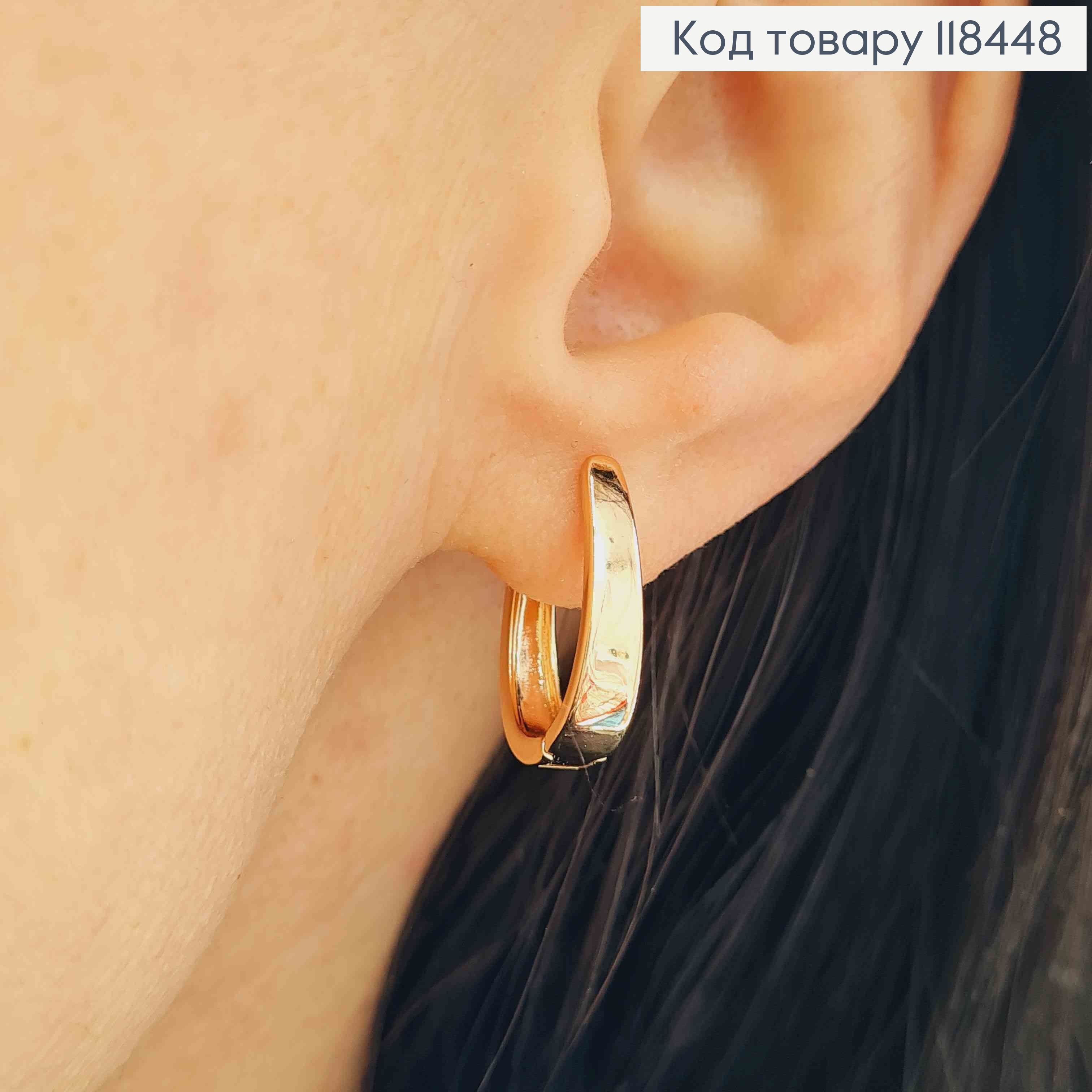 Серьги "Овальные" расширены вниз, длина 1,6см, английская застежка, XUPING 18K 118448 фото 2