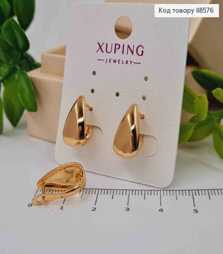 Сережки "Фігурний Трикутничок", 1,6см, англійська застібка, Xuping 18К 118576 фото 2