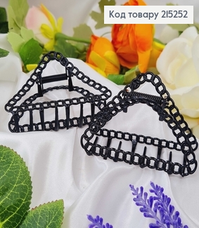 Краб металл треугольник черный глянцевый Цепочка 7,5см 215252 фото