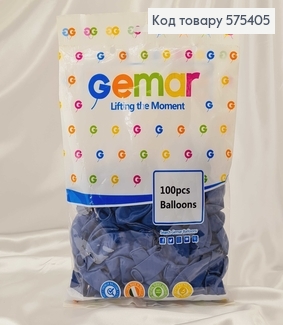 Воздушные шары латексные 12'' Gemar "Индиго" Матовые (30см), 100шт/уп 575405 фото