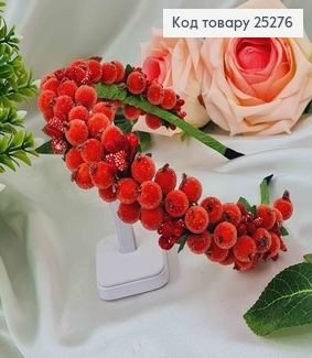 Обруч метал червоного кольору з червоним додатком, ручна робота, Україна 287014 фото