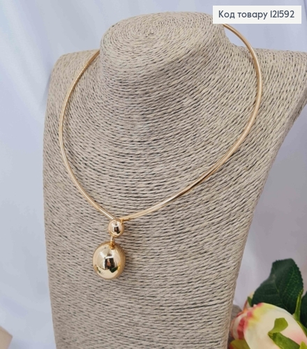 Колье с двумя шариками, диаметр 14см, длина 44м, Xuping 18K. 121592 фото 1