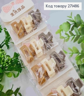 Набір заколок Крабиків (30шт), ПРЯМОКУТНІ, Пастельні кольори, заколка 2,5см 271486 фото