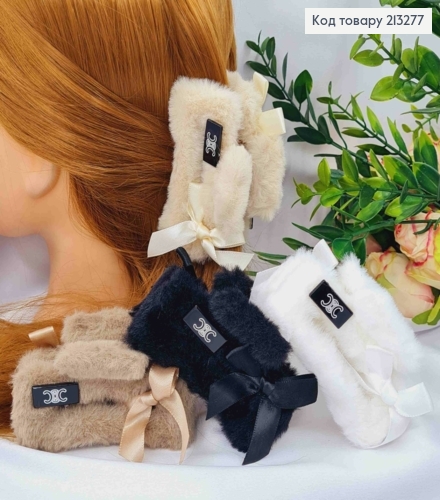 Краб пластик Пушек "Прямоугольный" с Бантиком, 9см, цвета в ассортименте 213277 фото 1