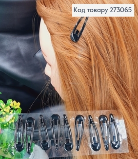 Заколка тік-так чорний 5 см 10 шт/уп. 273065 фото