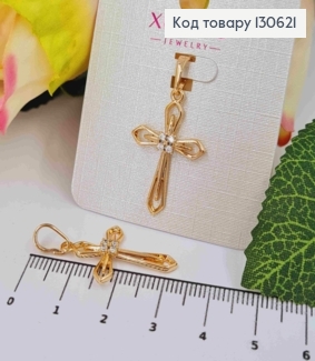 Крестик с камешками, 2,1*1,7см, Xuping 18K 130621 фото