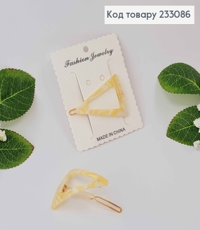 Заколка Треугольник 4,5см "Белый мрамор" 233086 фото