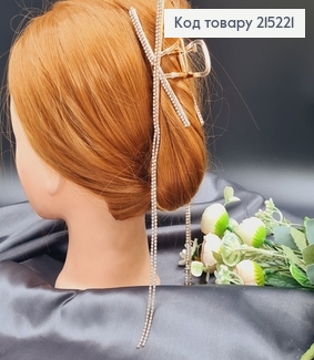 Краб метал ИКС, 10смс цепочкой , в камнях  золотого цвета  215221 фото