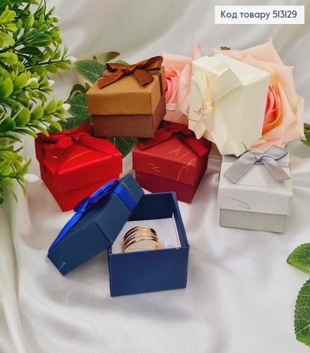 Коробка с разводами и атласным бантиком, 5*3,5 см, цвета в ассорт. 513129 фото 1