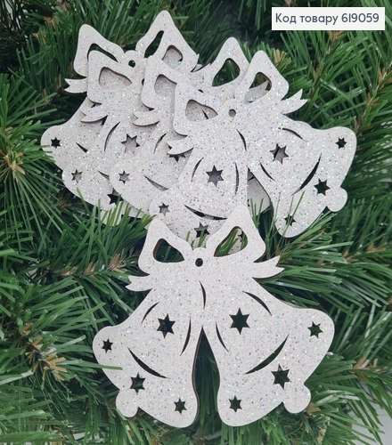 Набор игрушек деревянных Колокольчики блеск 10*8 см 5 шт/уп 619059 фото 1