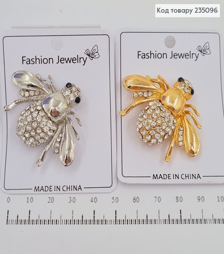 Брошь металл Муха с камнями  в асс. 235096 фото 1