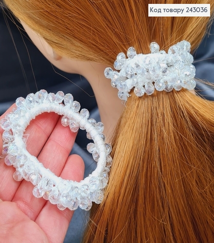 Резинка со стиклярусом в белая 243036 фото 1