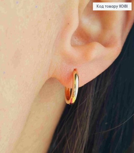 Серьги Кольца, ширина 2мм, диаметр 1,2см, Xuping 18K 110181 фото 2