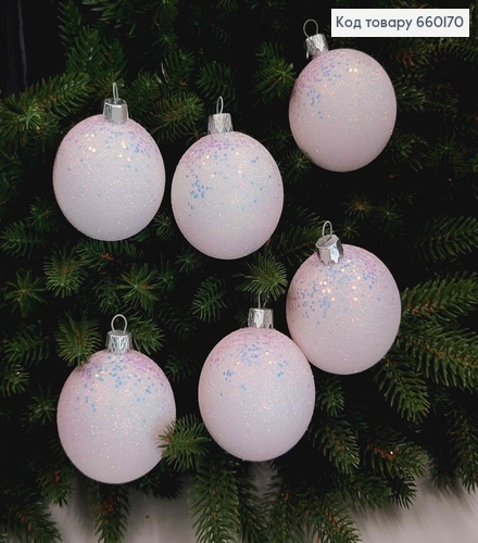 Набір куль 60 мм  Пастель, колір СВІТЛО РОЖЕВИЙ, 6шт/уп, Україна 660170 фото 1