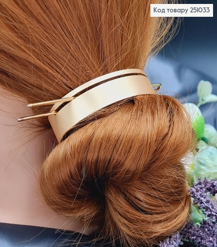 Кольцо металл з заколкой для гульки золотого цвета 251033 фото 1