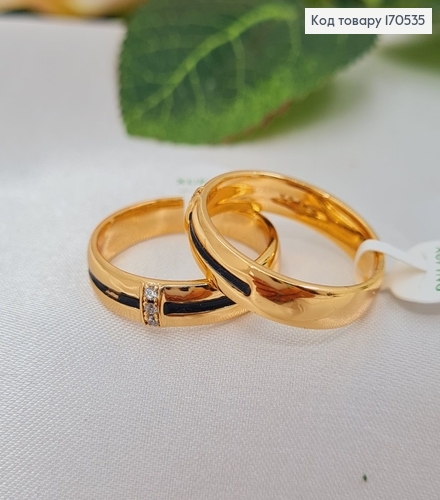 Кольцо с камнями и чорной вставкой   18K Xuping 170535 фото 1