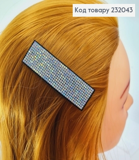 Заколка Тік - так 8,3 см  чорна з перламутровими камінцями 232043 фото