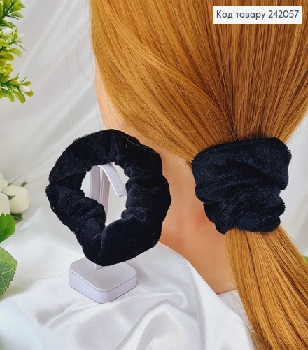 Резинка велюр чорна 9 см 242057 фото 1